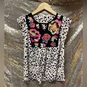 Embroidered Babydoll Top